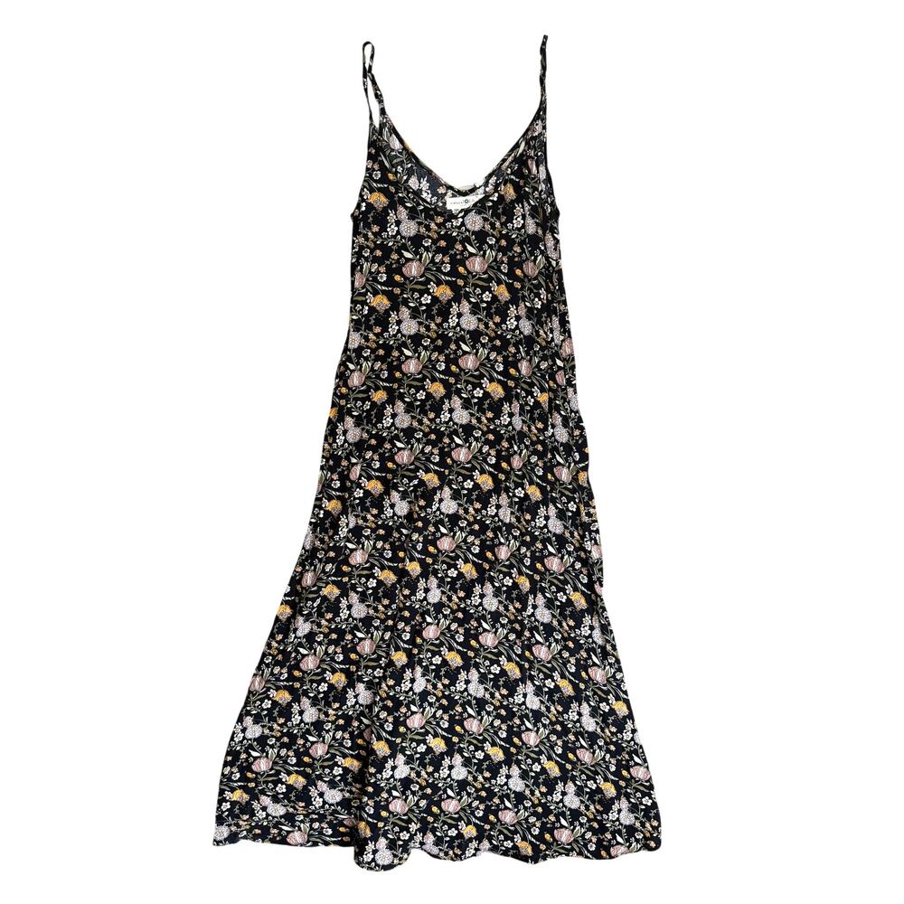 Natural Life Maxi Dress Womens Size Small Black Floral Boho Festival Sleeveless - Picture 2 of 9